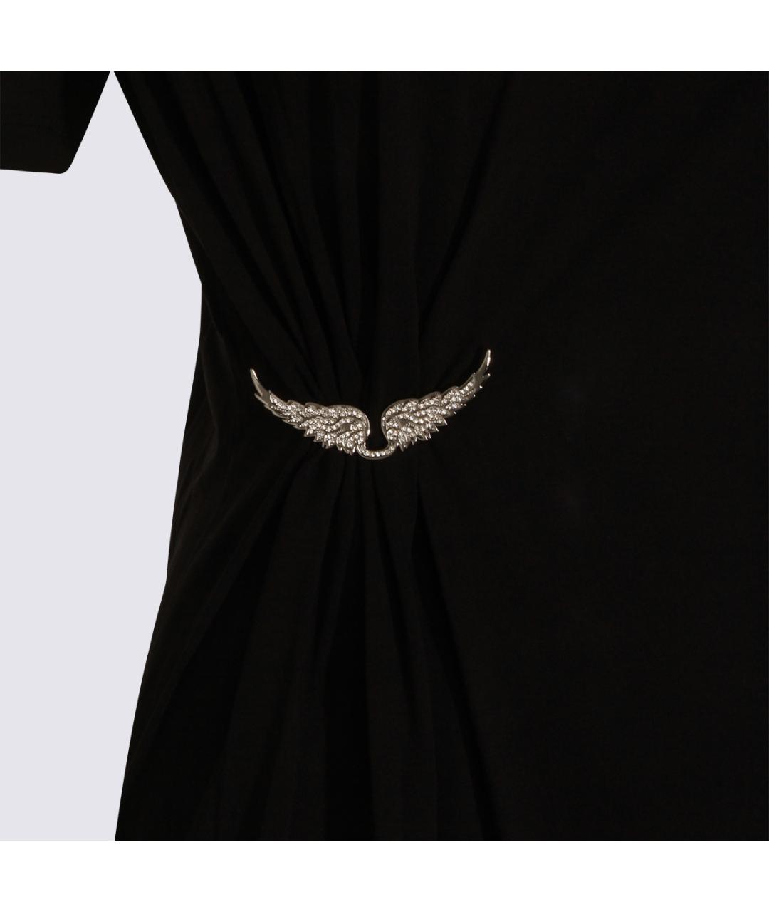 ZADIG & VOLTAIRE Черное хлопковое повседневное платье, фото 3