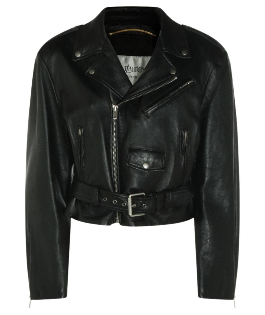 SAINT LAURENT Черная кожаная куртка, фото 1