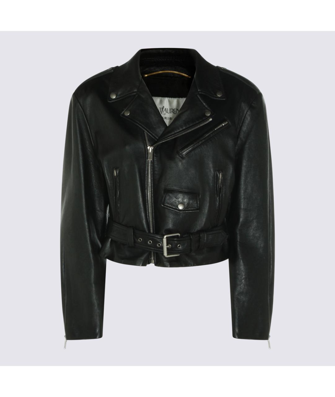 SAINT LAURENT Черная кожаная куртка, фото 5