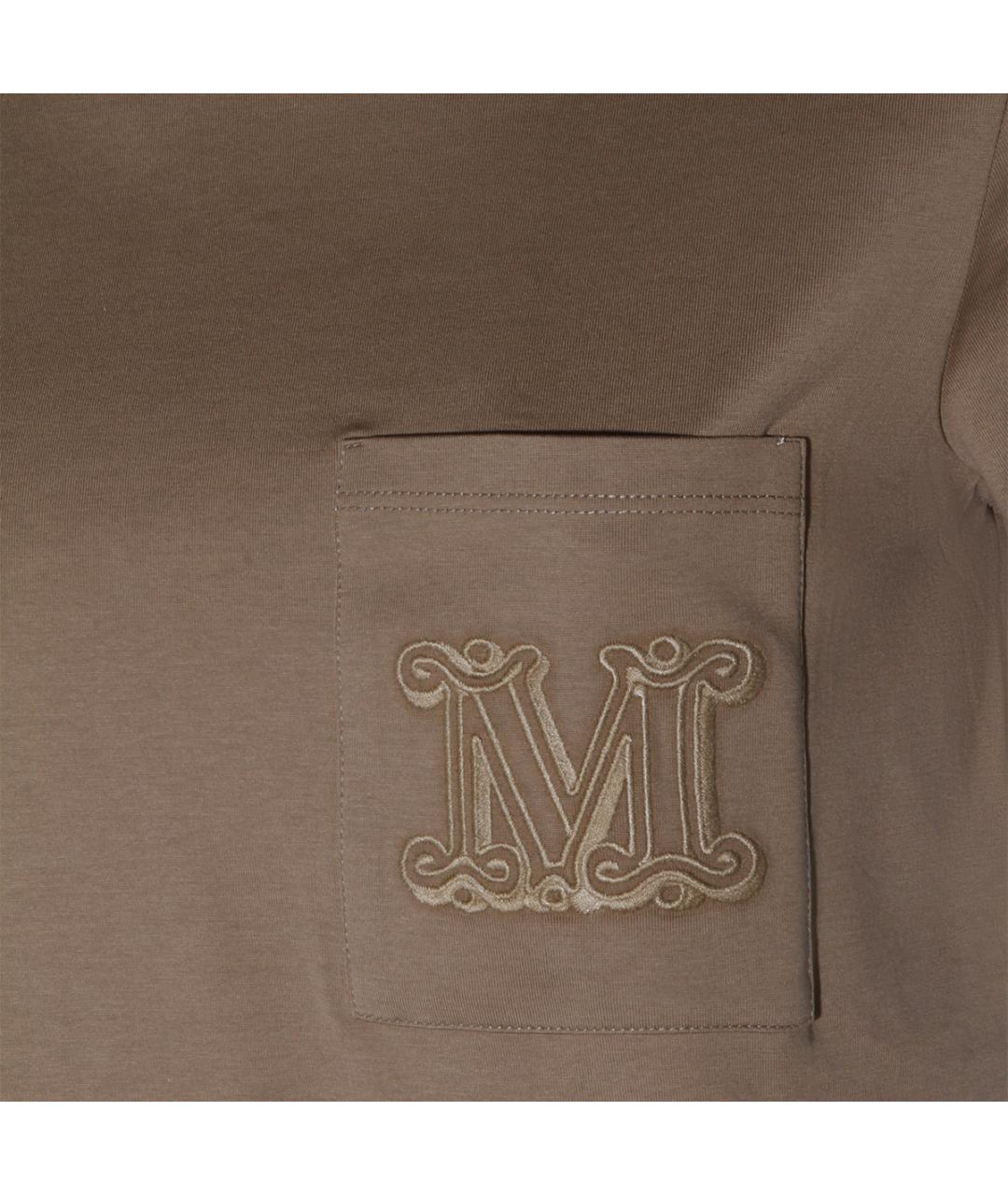 MAX MARA Бежевая хлопковая футболка, фото 3