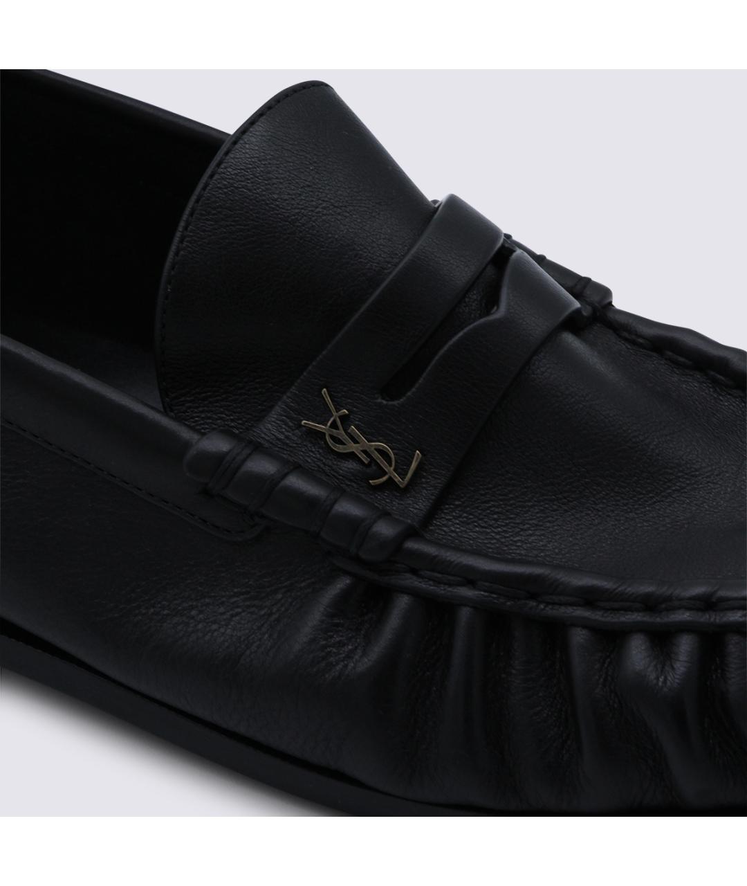SAINT LAURENT Черные кожаные лоферы, фото 4
