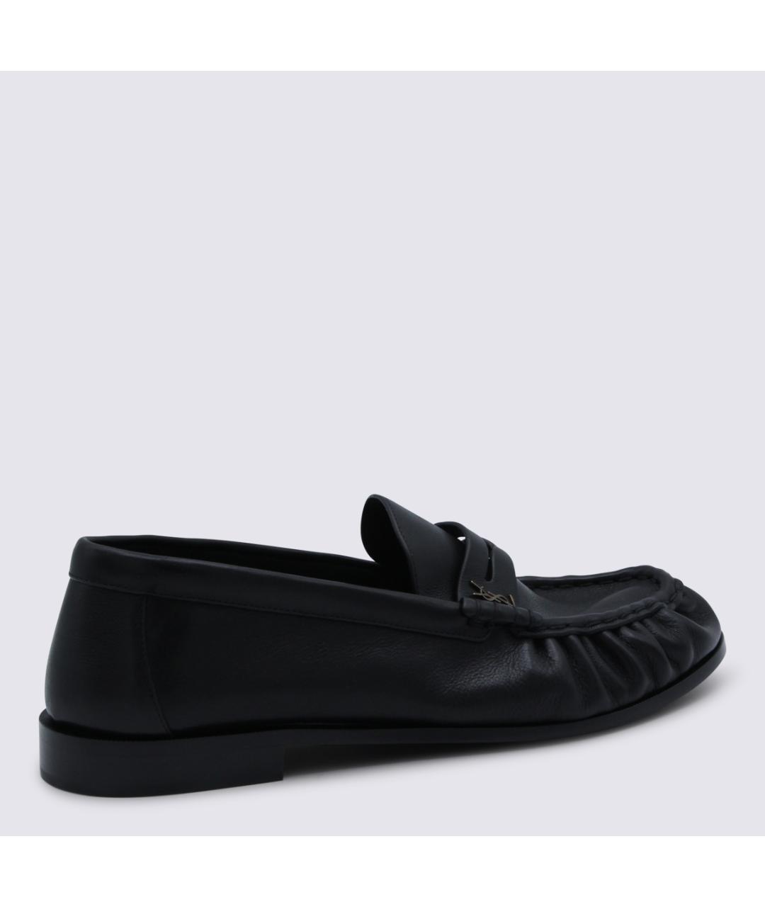 SAINT LAURENT Черные кожаные лоферы, фото 3