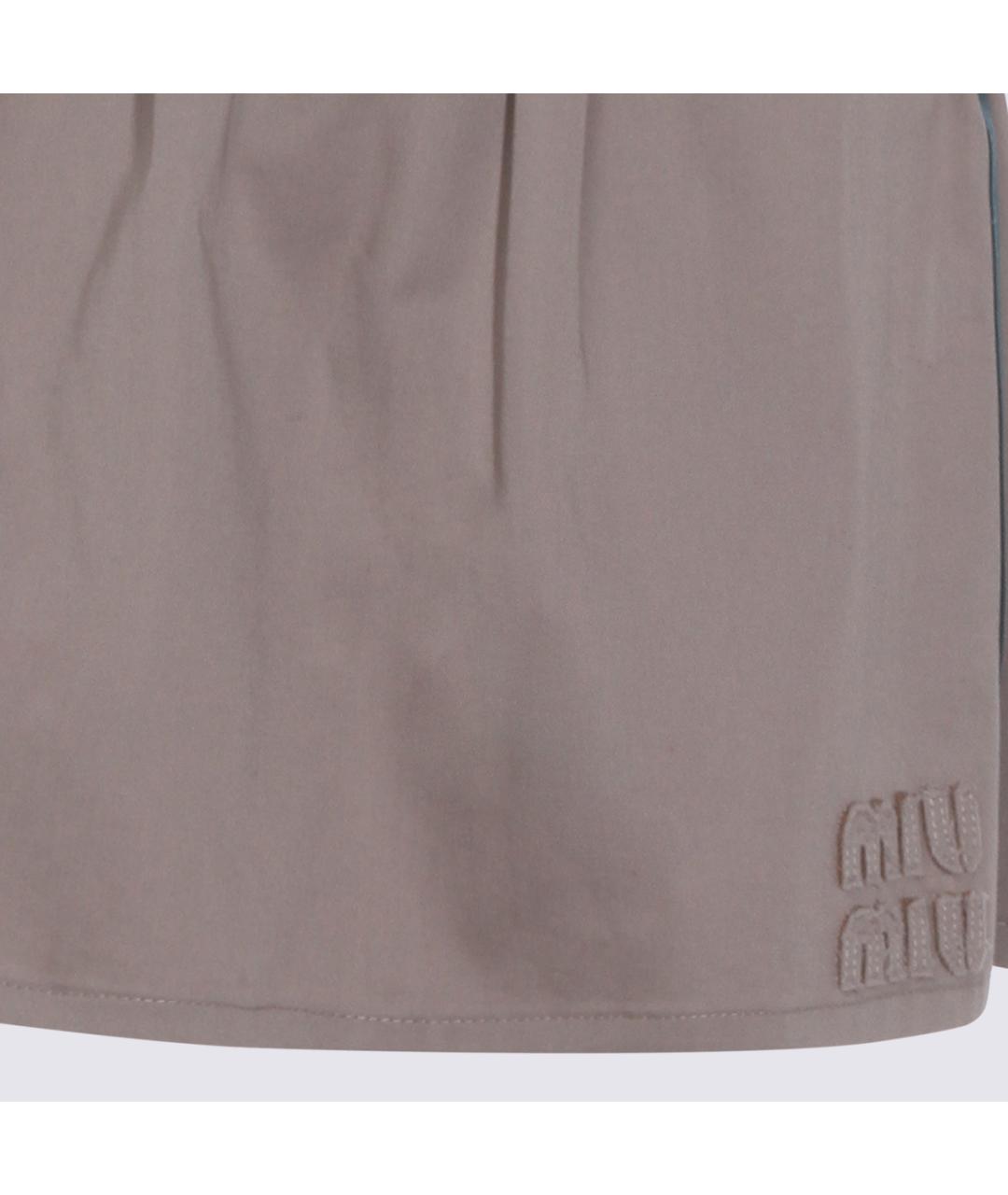 MIU MIU Бежевая хлопковая юбка мини, фото 3