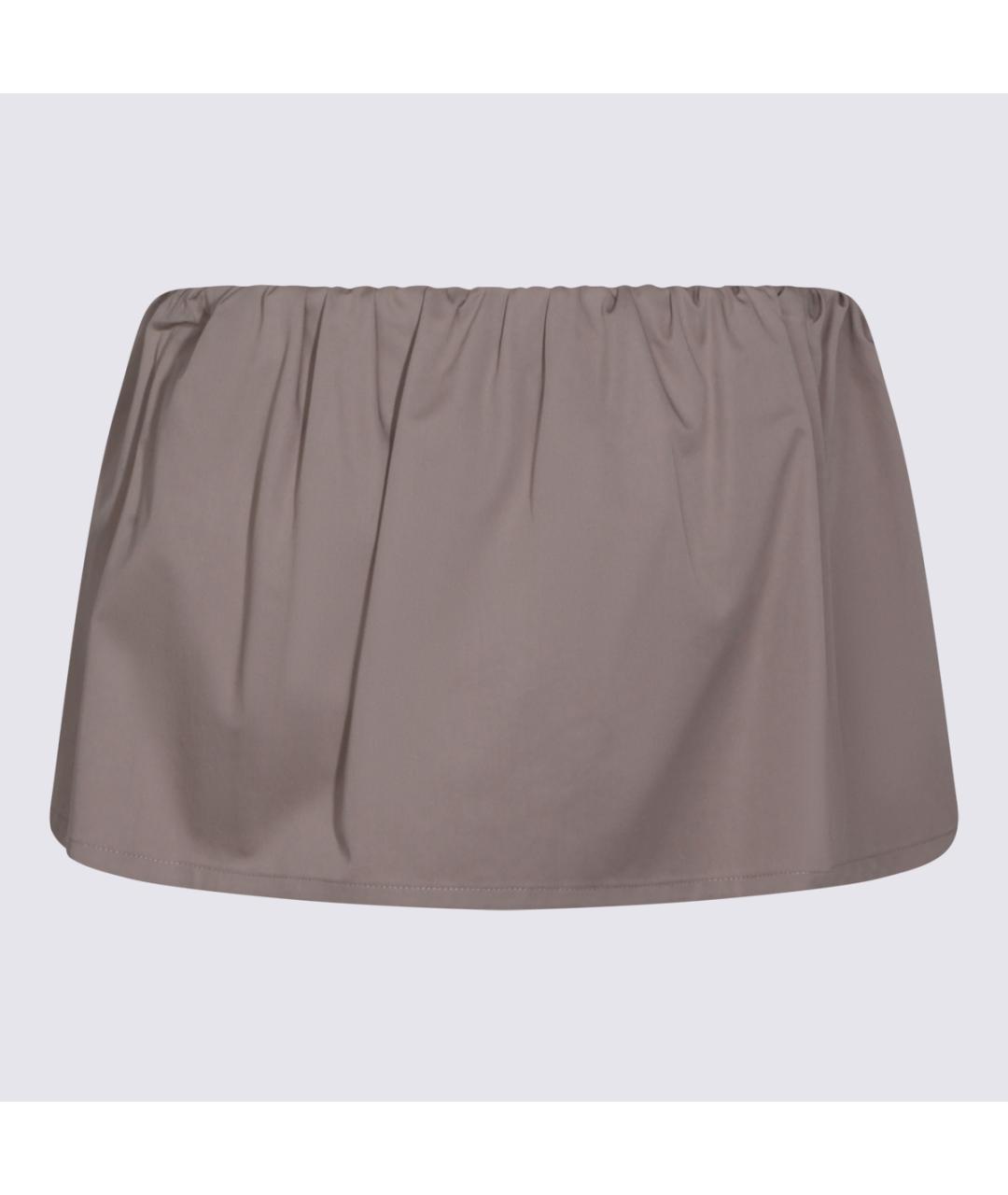 MIU MIU Бежевая хлопковая юбка мини, фото 2