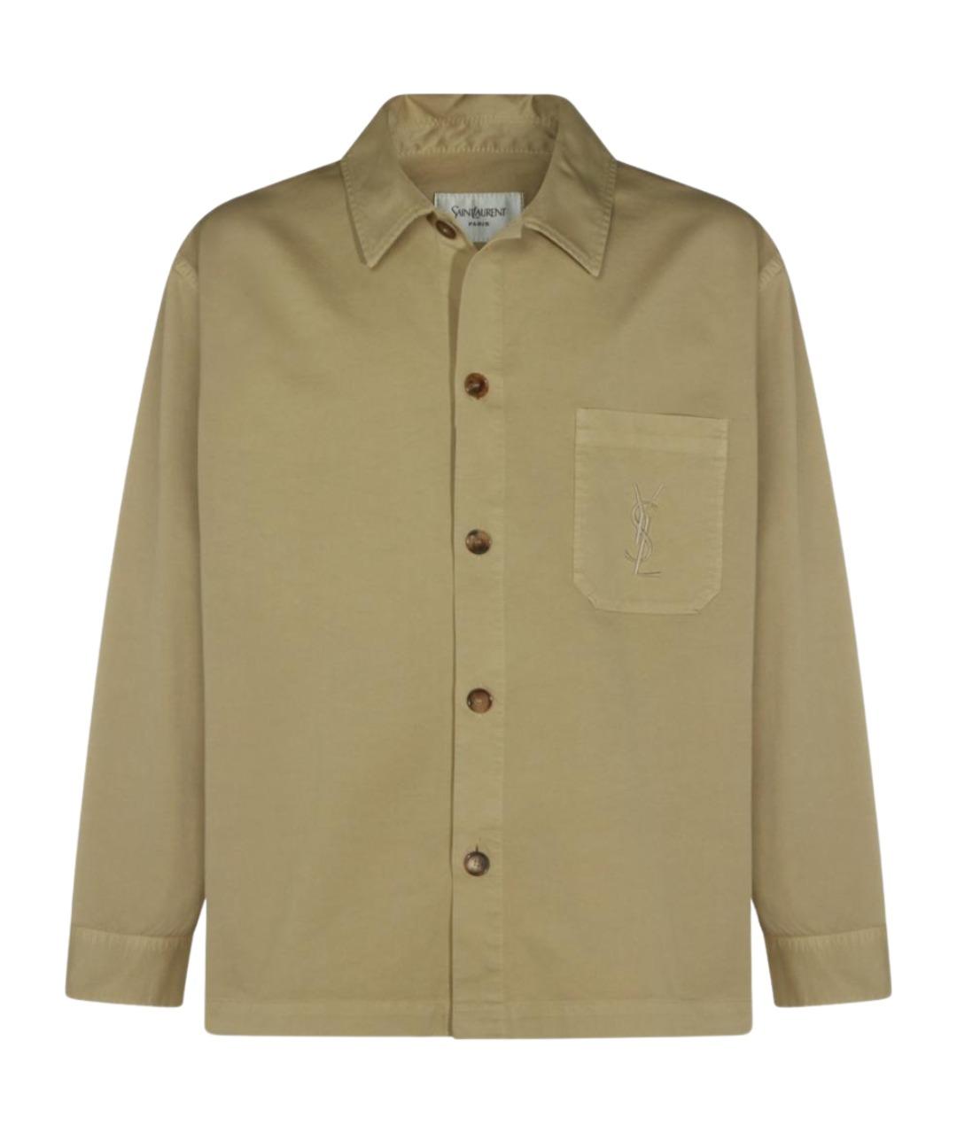 SAINT LAURENT Бежевая хлопковая куртка, фото 1