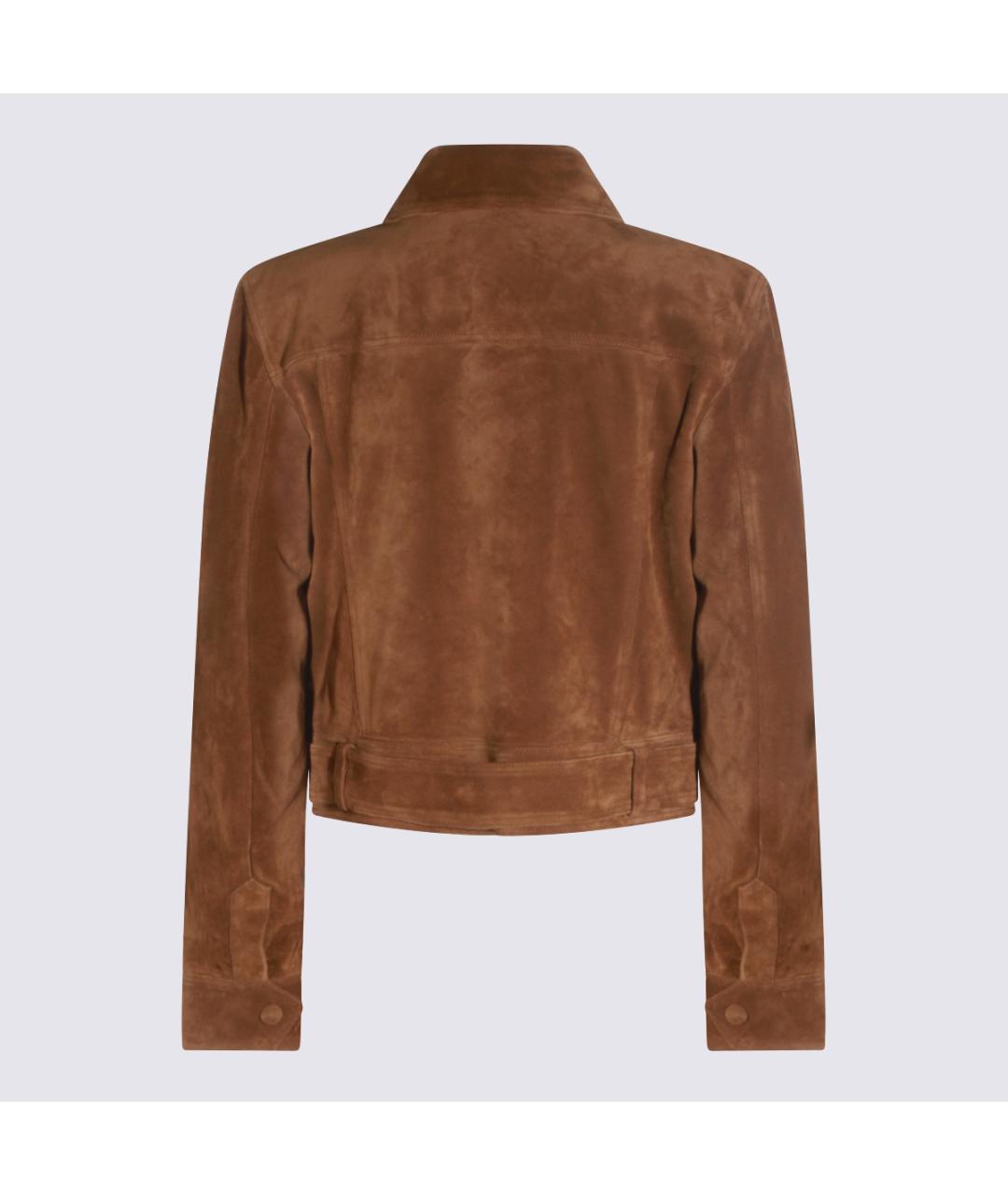 SAINT LAURENT Коричневая замшевая куртка, фото 2