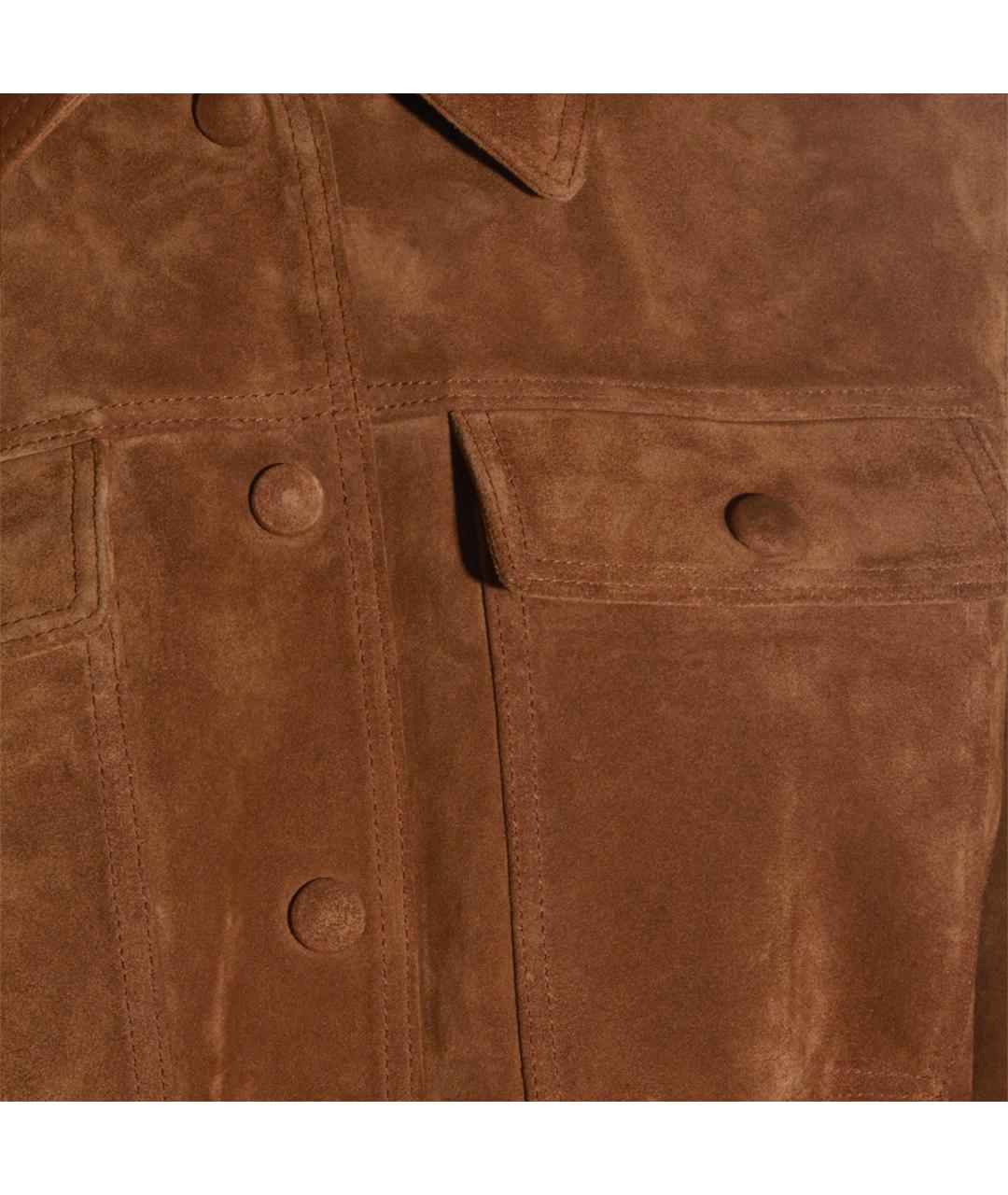 SAINT LAURENT Коричневая замшевая куртка, фото 3