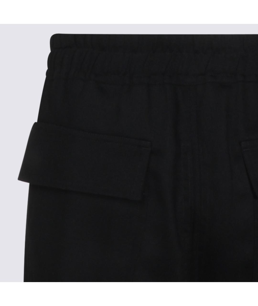 RICK OWENS Черные шерстяные повседневные брюки, фото 4