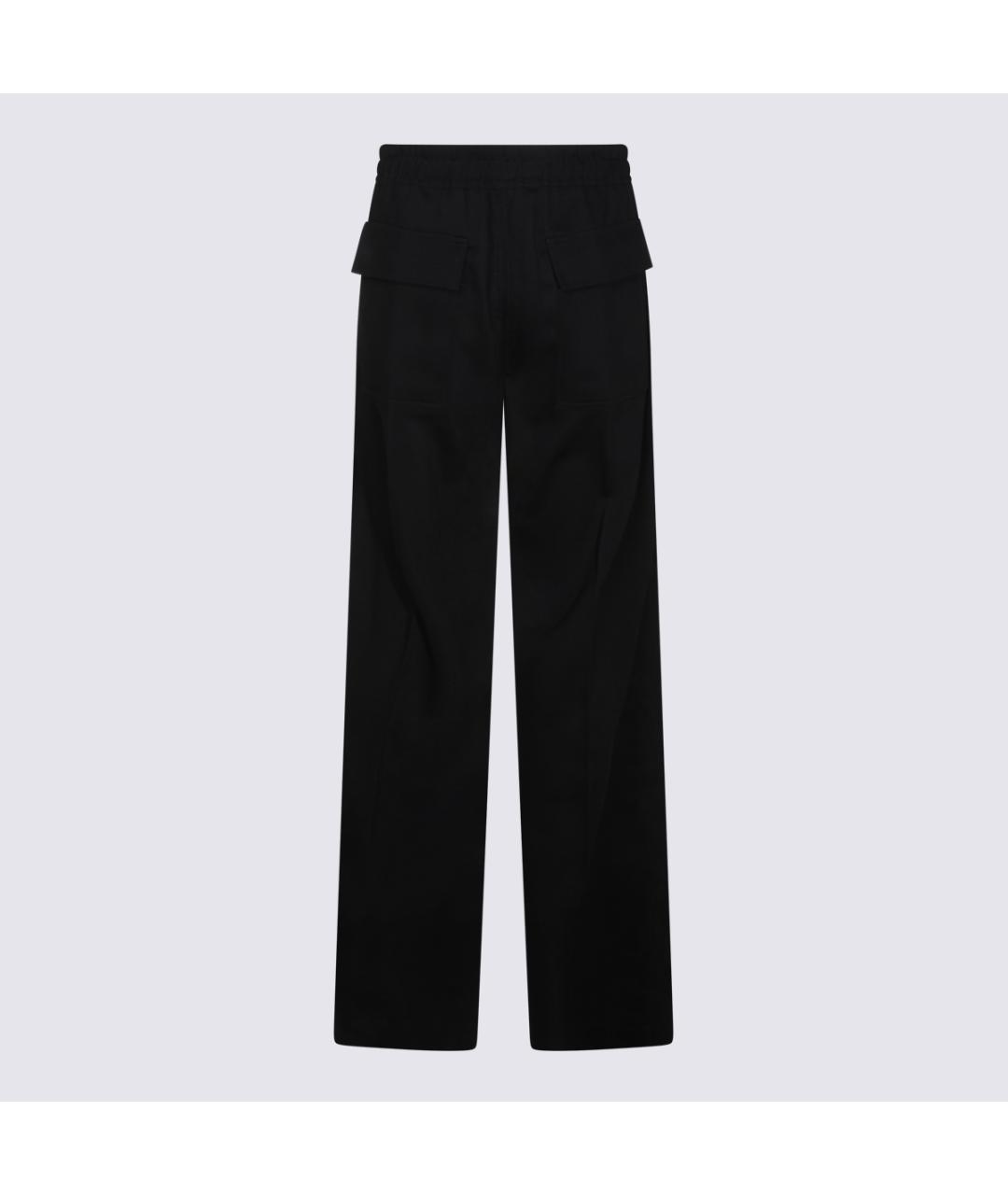 RICK OWENS Черные шерстяные повседневные брюки, фото 2