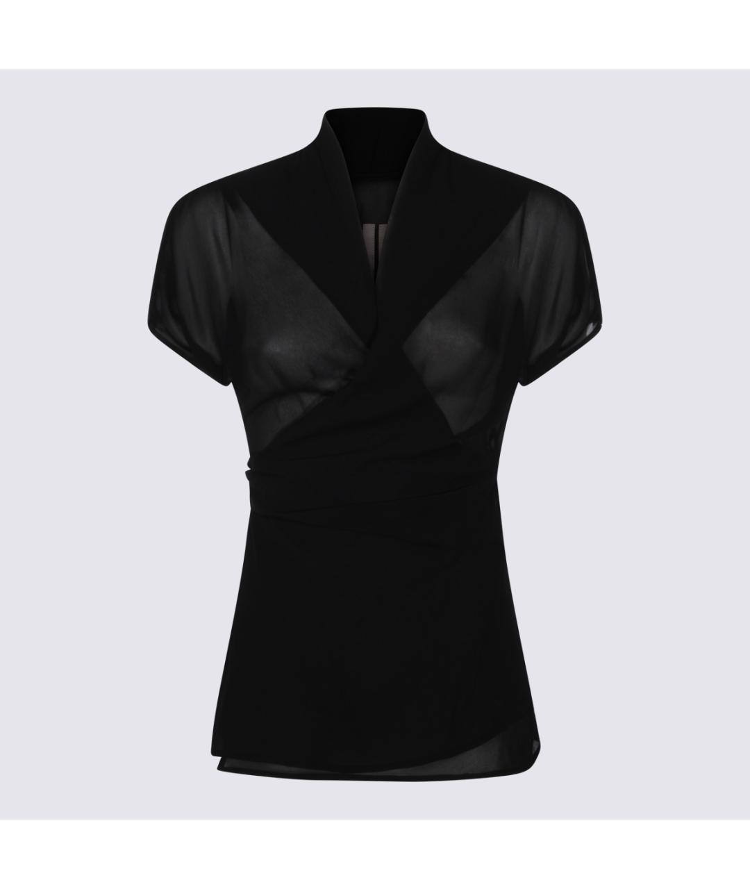 RICK OWENS Черная шелковая блузы, фото 4