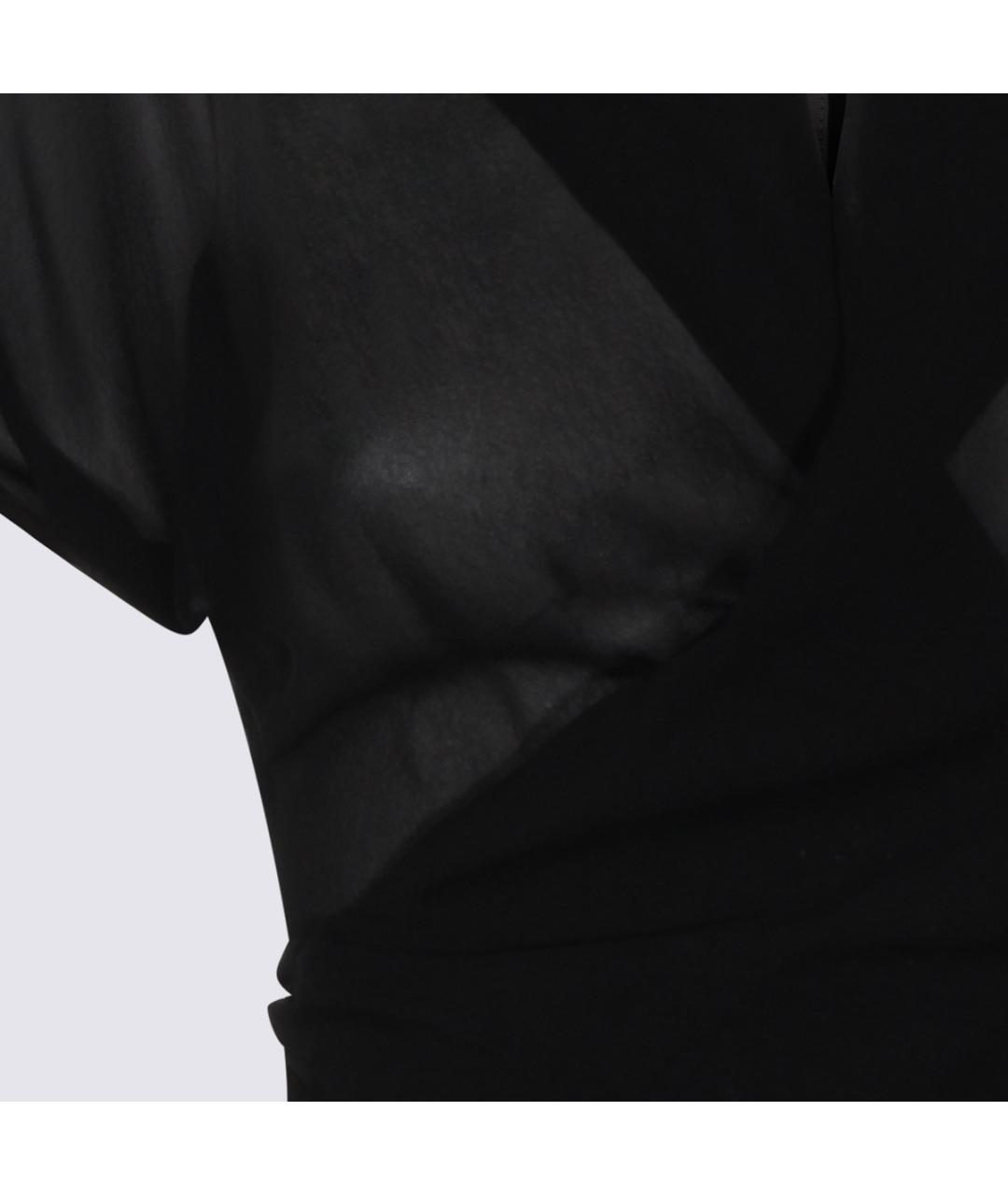 RICK OWENS Черная шелковая блузы, фото 3