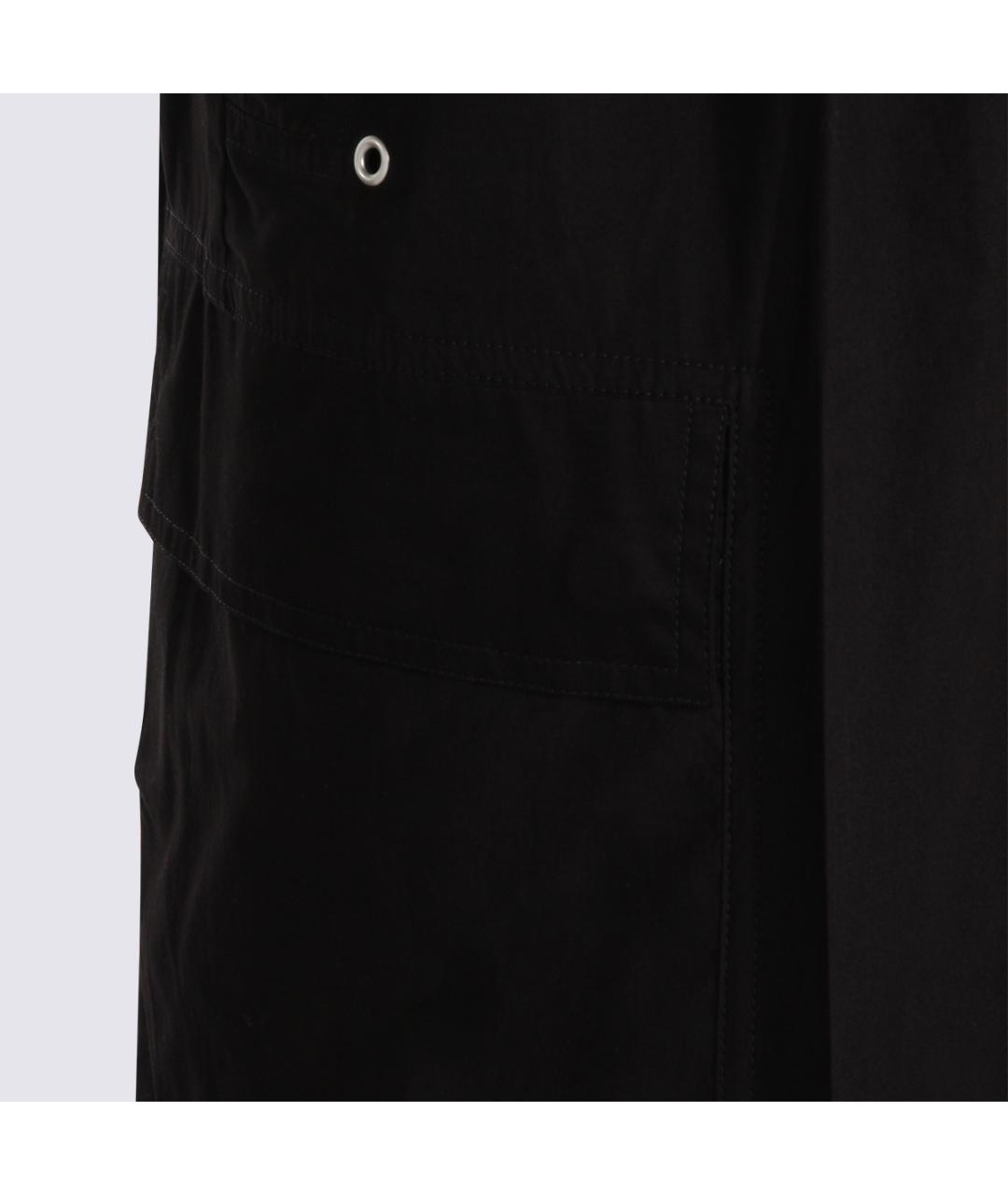 RICK OWENS Черные хлопковые повседневные брюки, фото 4