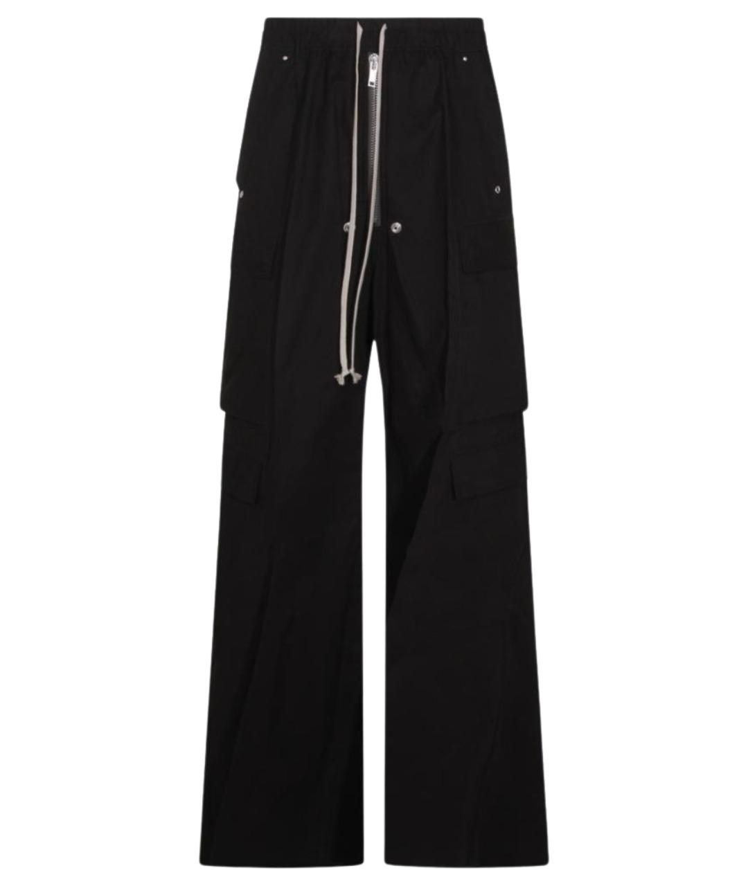 RICK OWENS Черные хлопковые повседневные брюки, фото 1