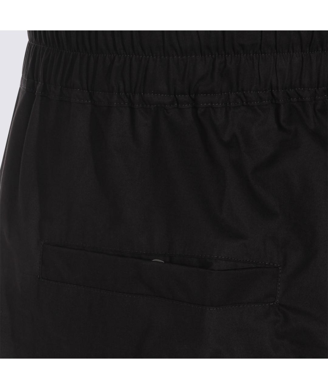 RICK OWENS Черные хлопковые повседневные брюки, фото 5