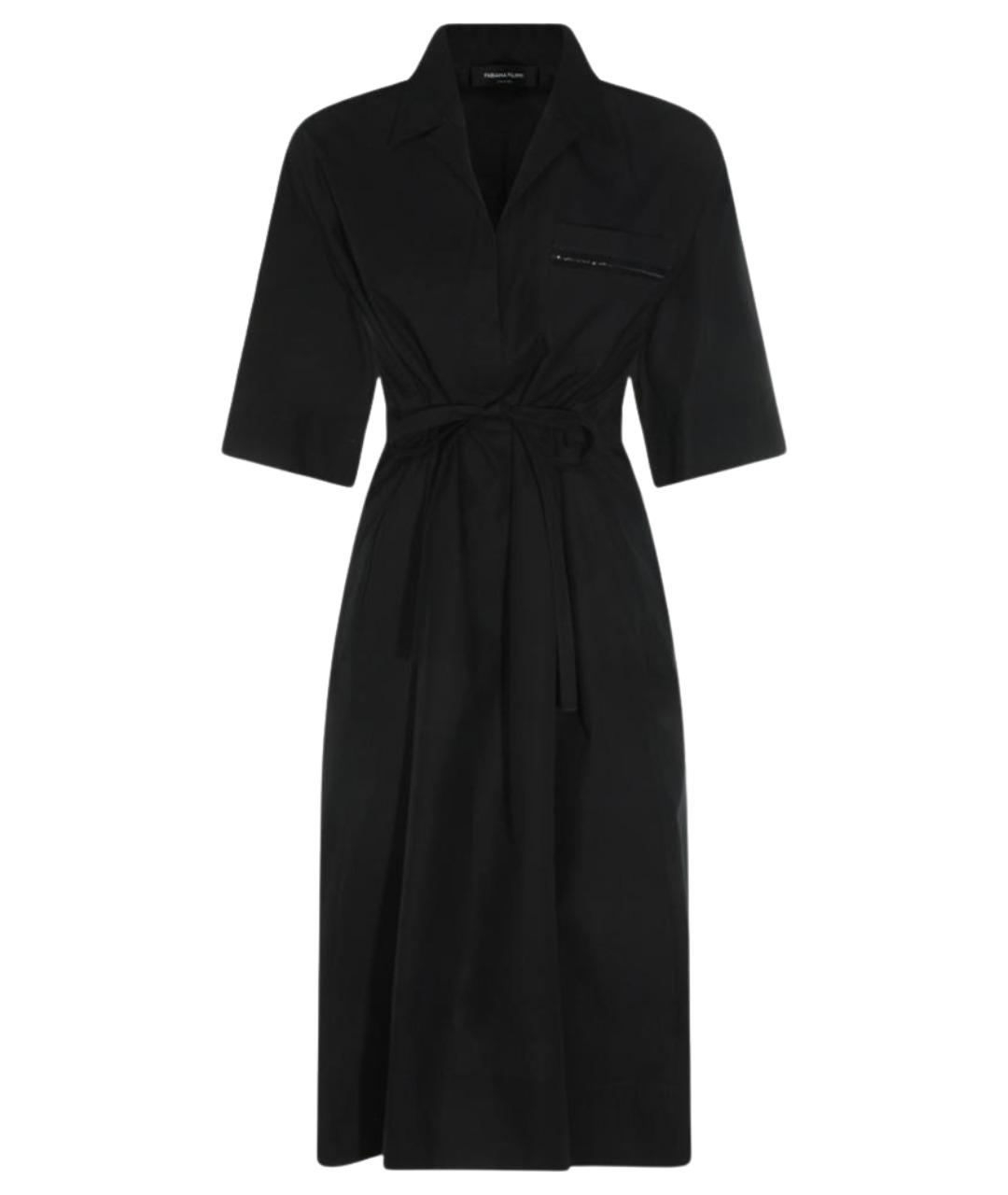 FABIANA FILIPPI Черное хлопковое повседневное платье, фото 1