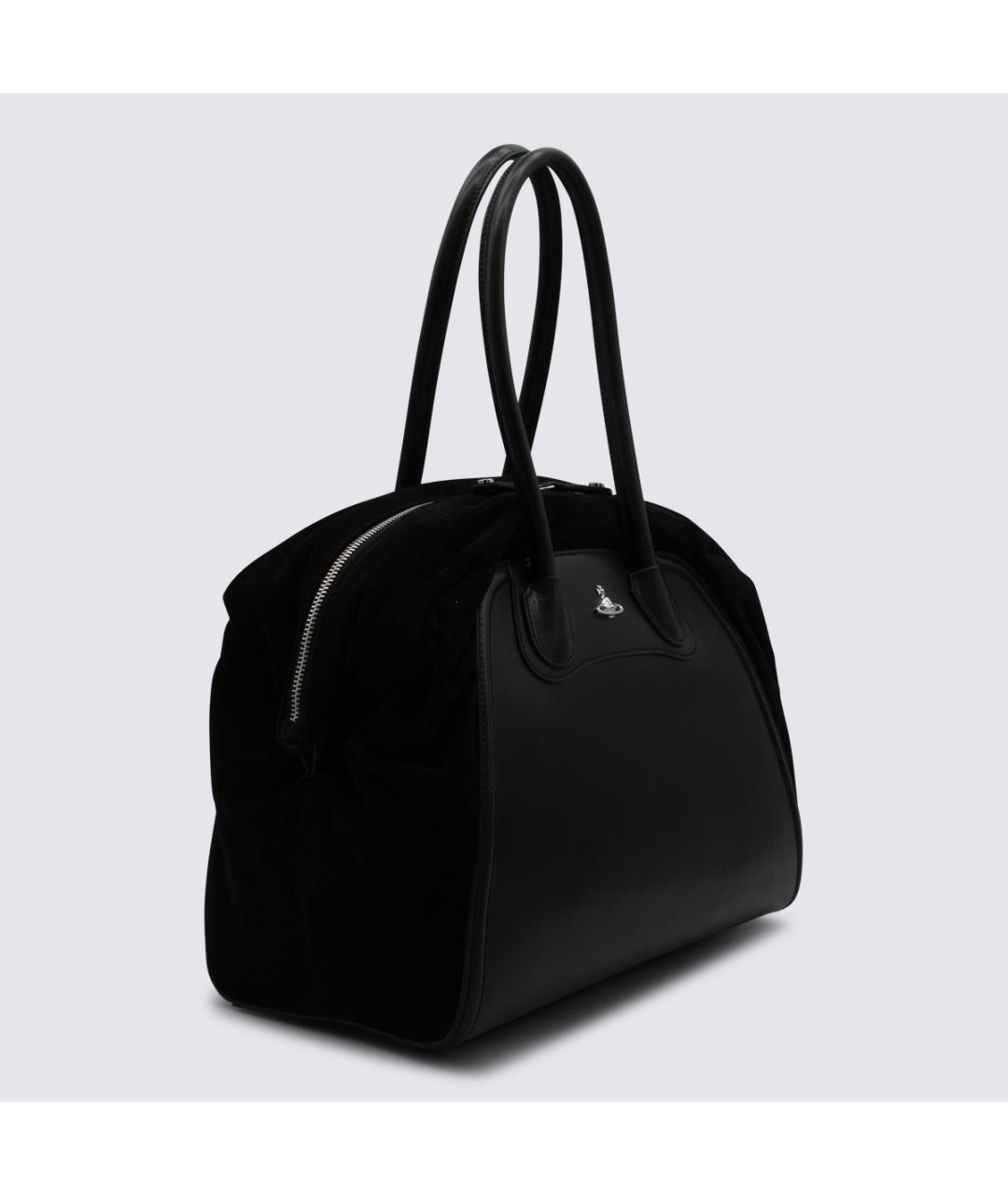 VIVIENNE WESTWOOD Черная кожаная сумка через плечо, фото 2