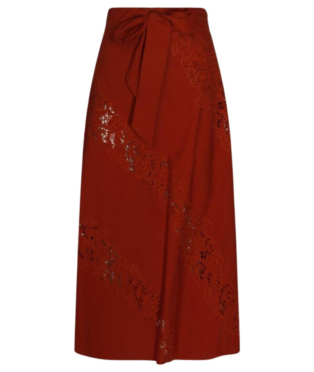 TWIN-SET Коричневая хлопковая юбка макси, фото 1