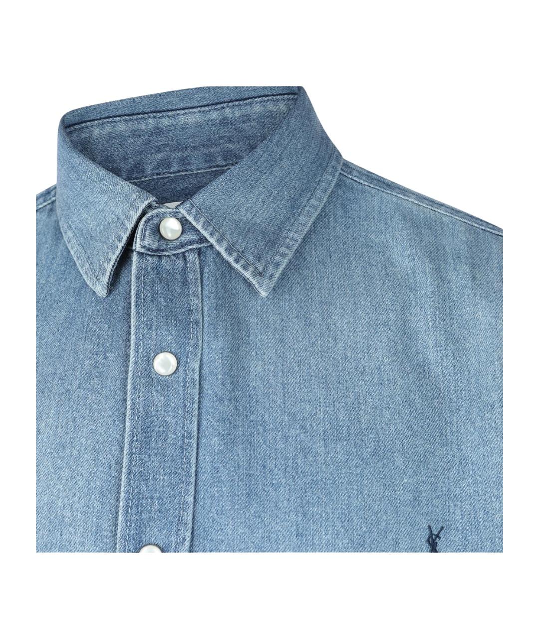 SAINT LAURENT Синяя кэжуал рубашка, фото 3