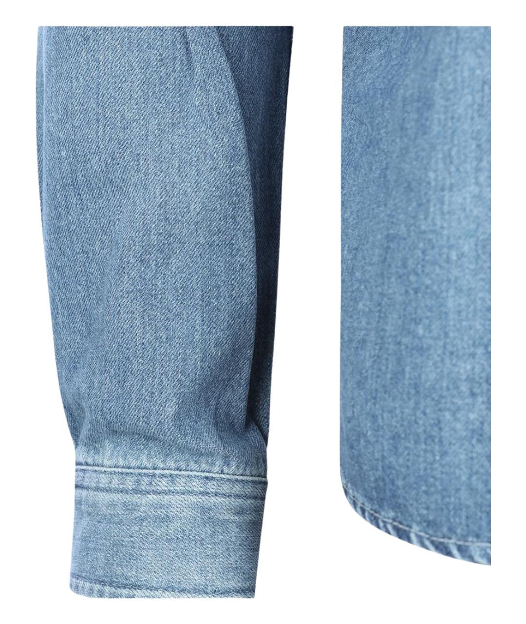 SAINT LAURENT Синяя кэжуал рубашка, фото 4