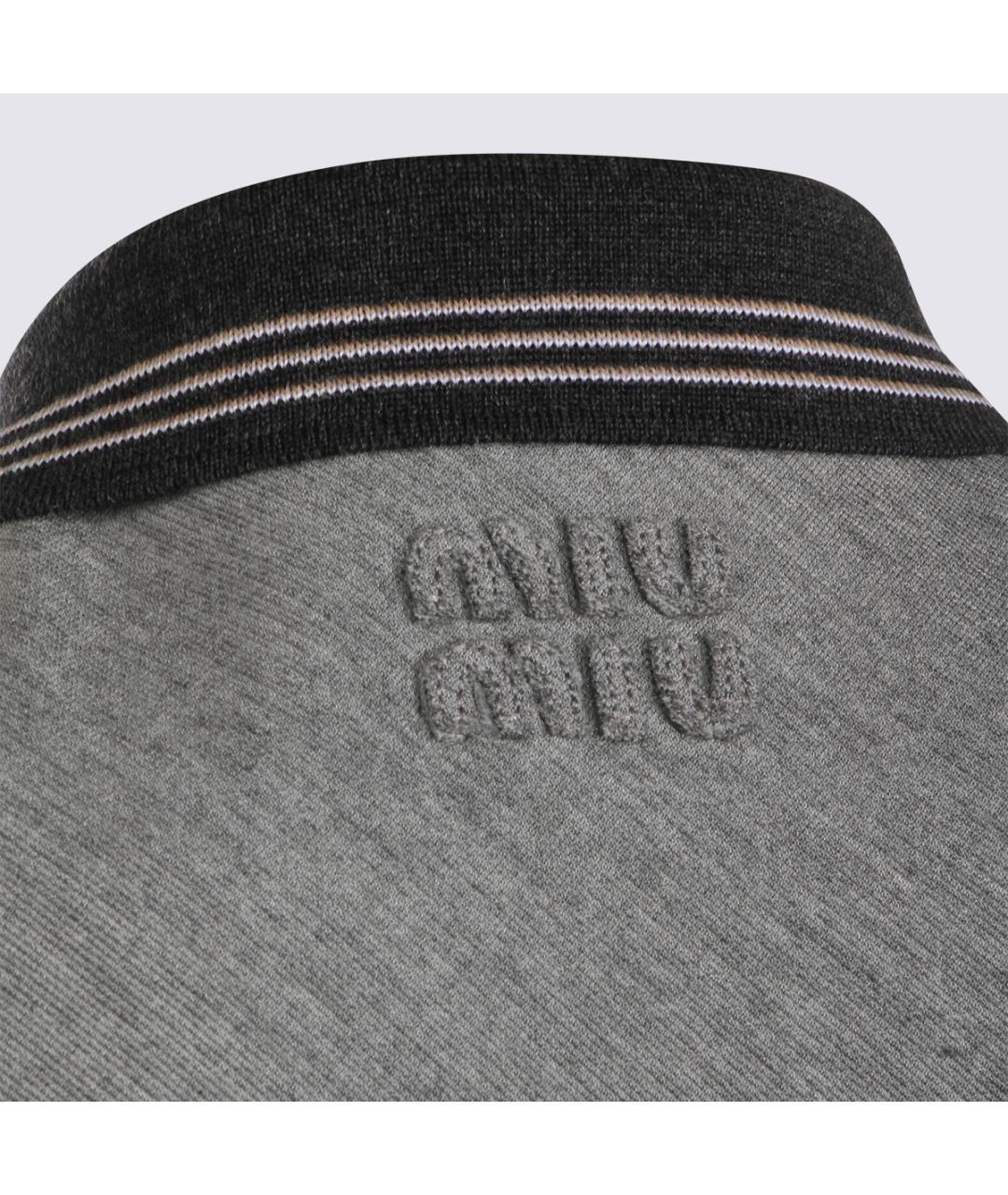 MIU MIU Серое вискозное повседневное платье, фото 5