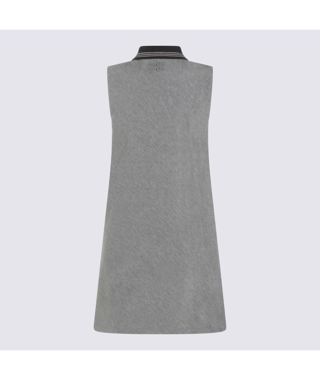 MIU MIU Серое вискозное повседневное платье, фото 2