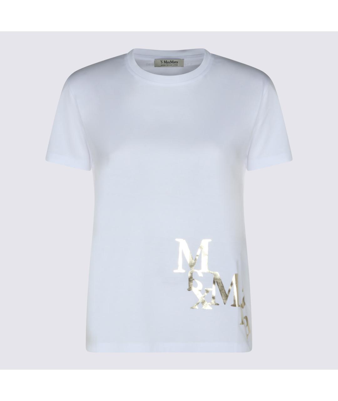 'S MAX MARA Белая хлопковая футболка, фото 5