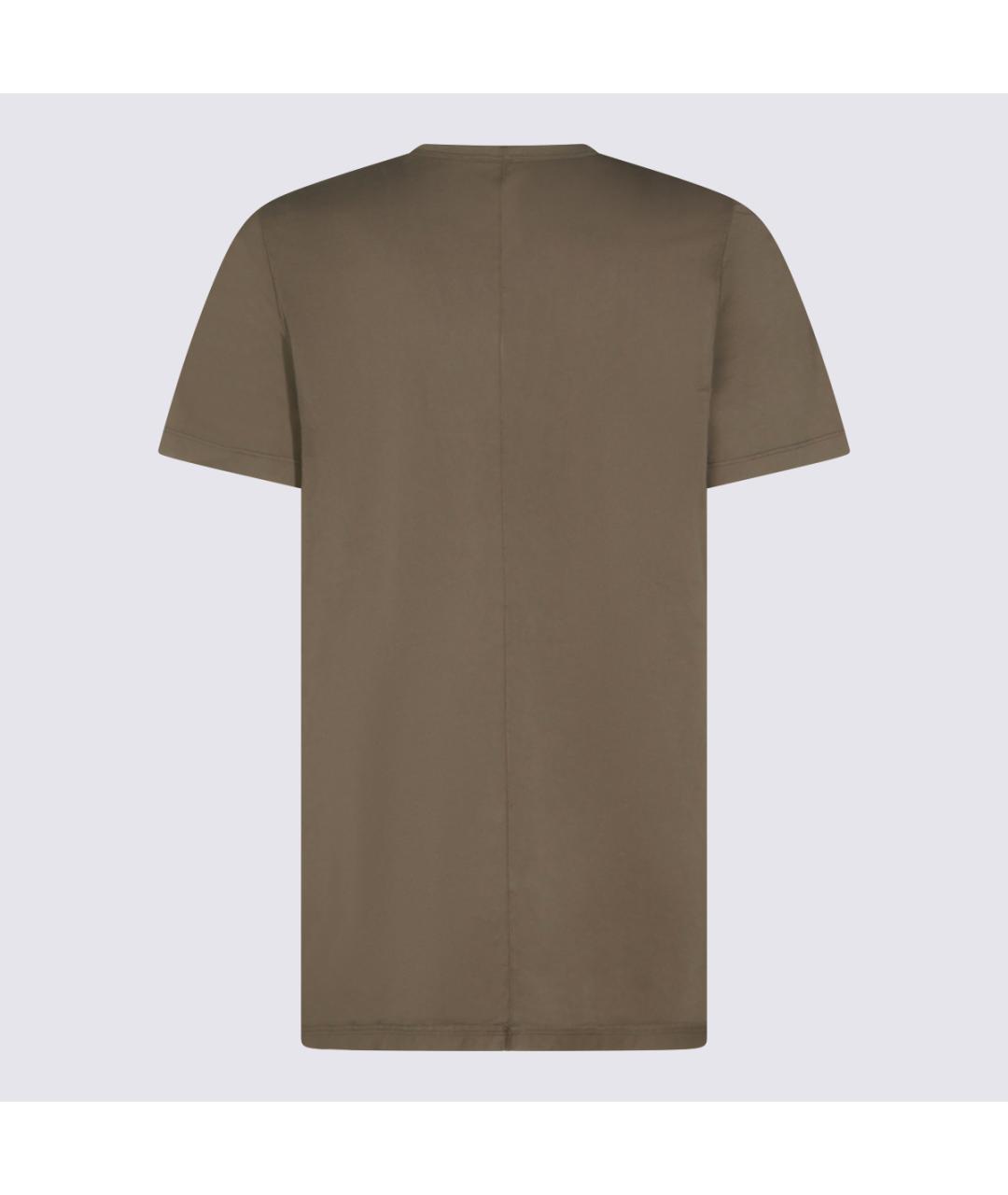 RICK OWENS DRKSHDW Коричневая хлопковая футболка, фото 2