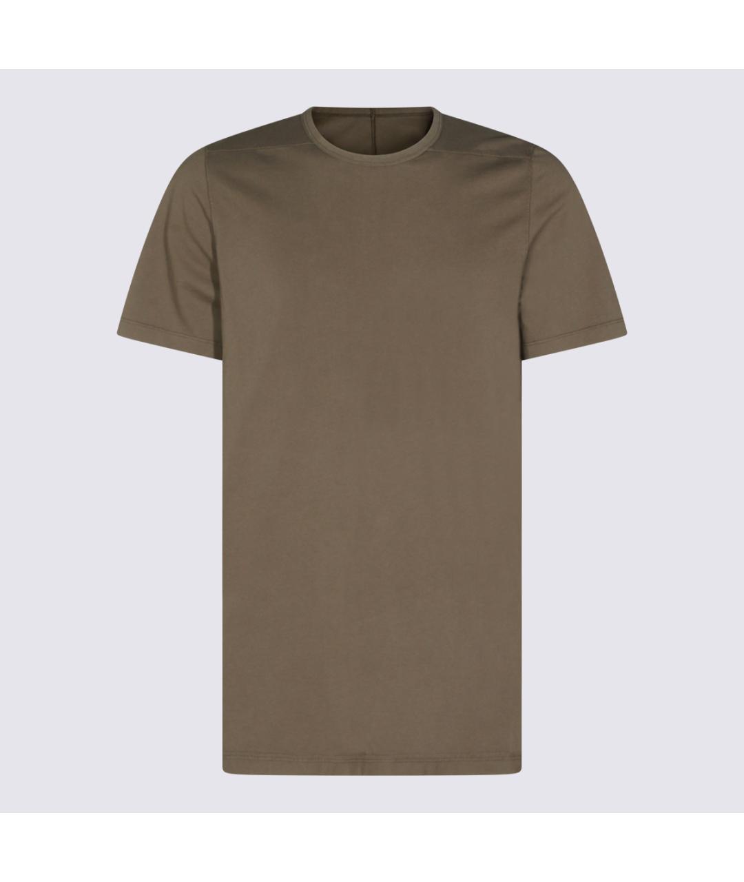 RICK OWENS DRKSHDW Коричневая хлопковая футболка, фото 4