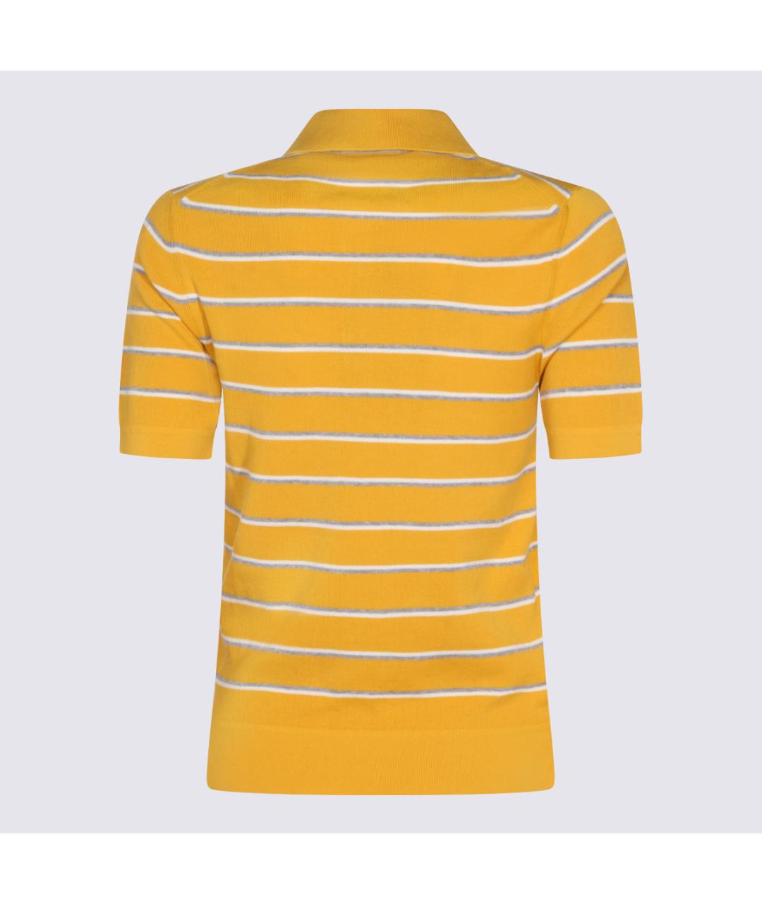 MIU MIU Желтая хлопко-эластановая футболка, фото 2