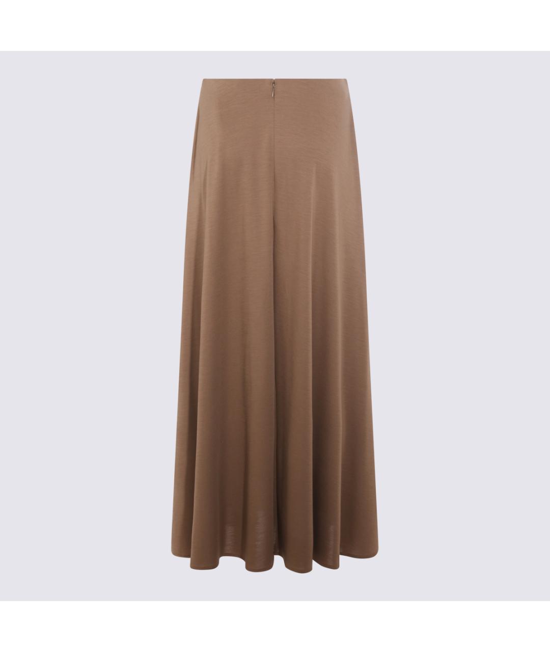 MAX MARA Коричневая кашемировая юбка миди, фото 2