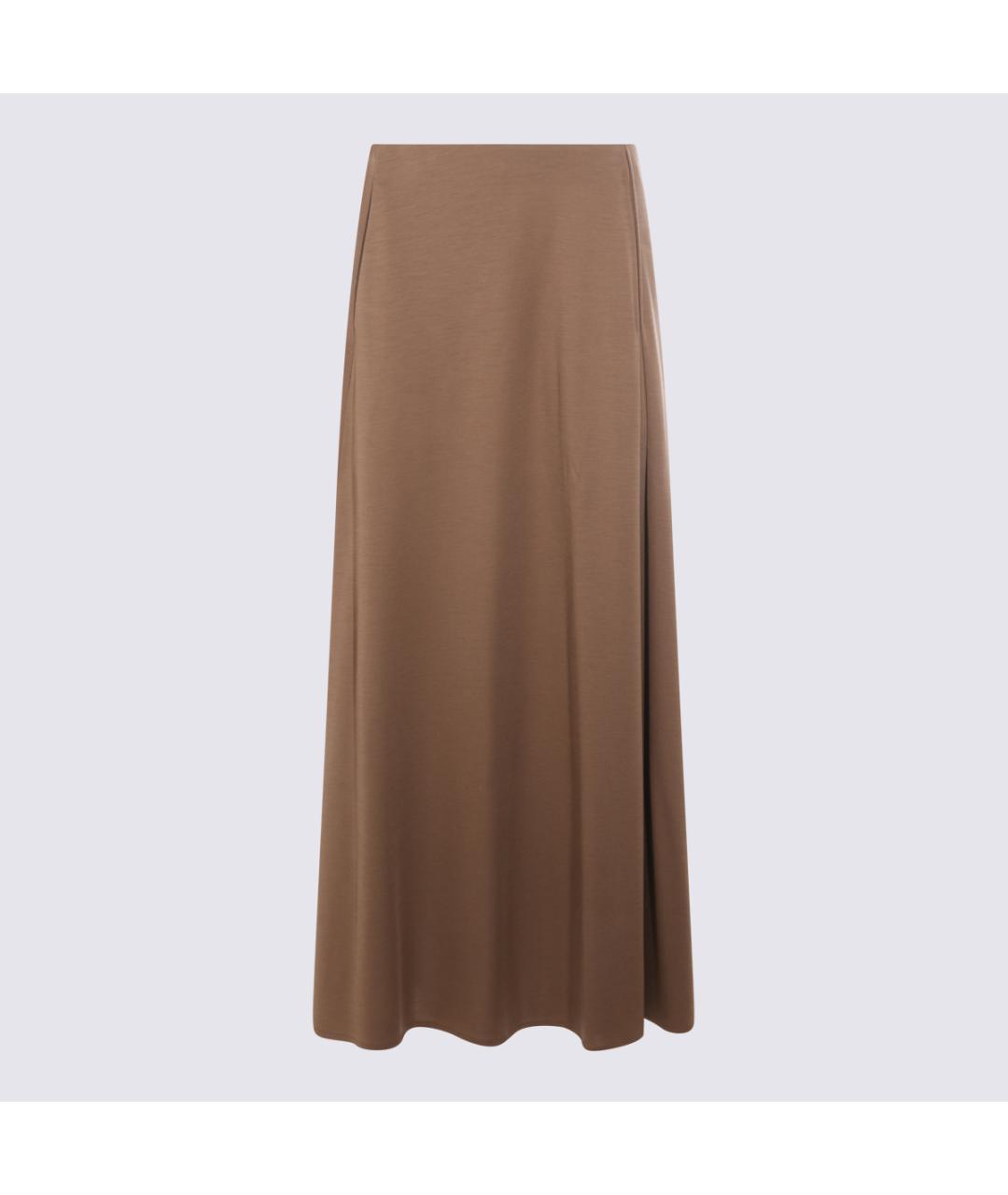 MAX MARA Коричневая кашемировая юбка миди, фото 4