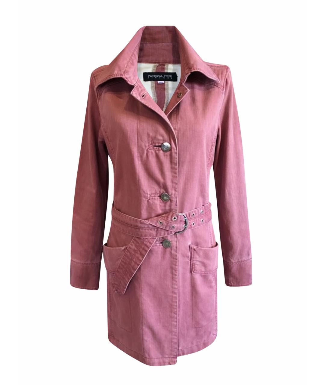 PATRIZIA PEPE Розовый деним тренч/плащ, фото 1