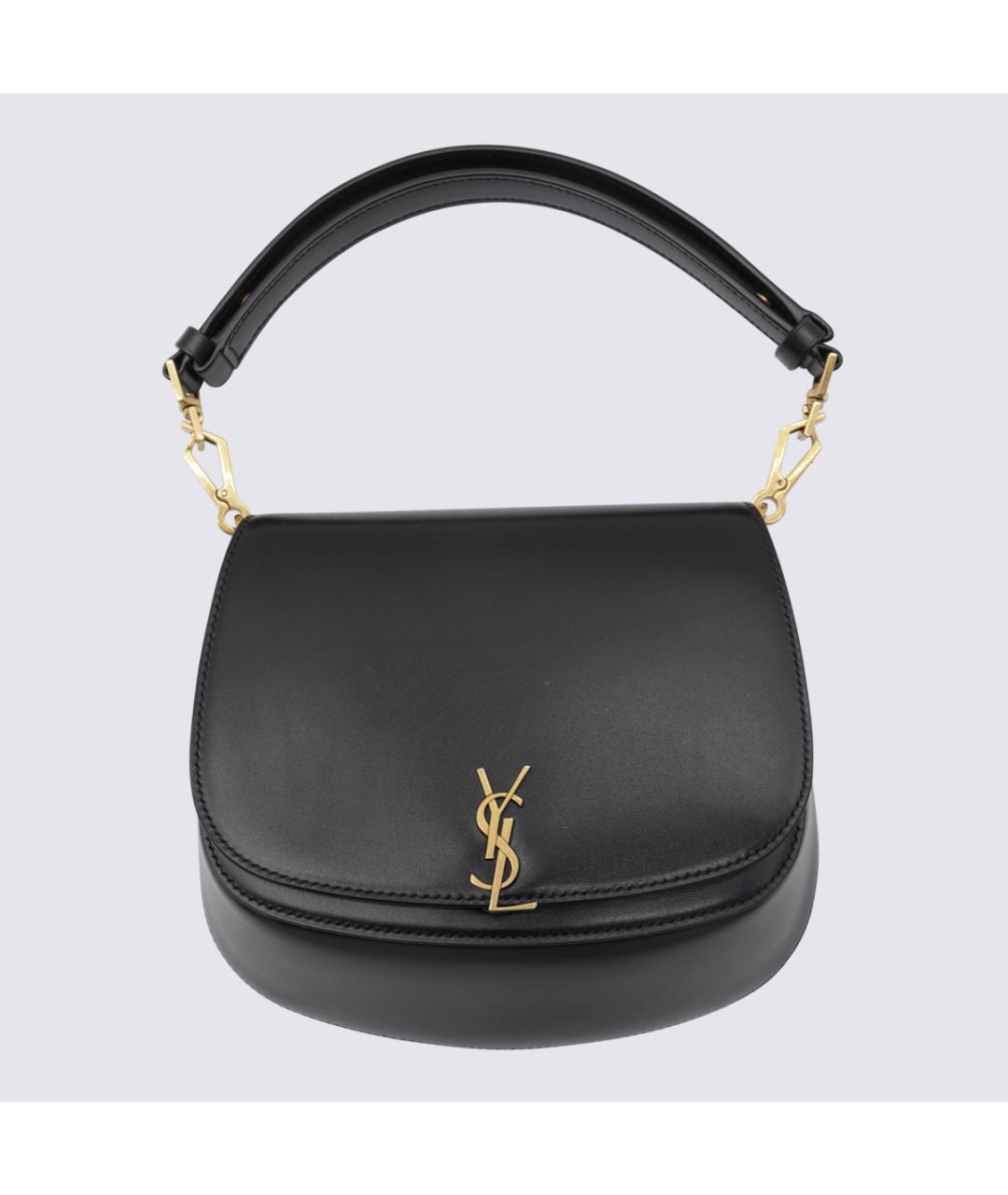 SAINT LAURENT Черная кожаная сумка через плечо, фото 3