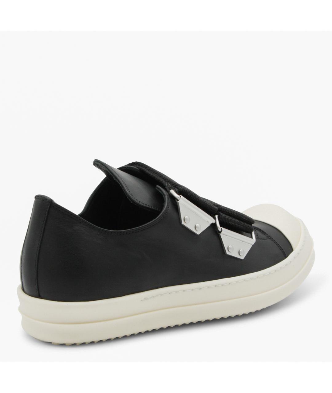 RICK OWENS Черные кожаные низкие кроссовки / кеды, фото 3