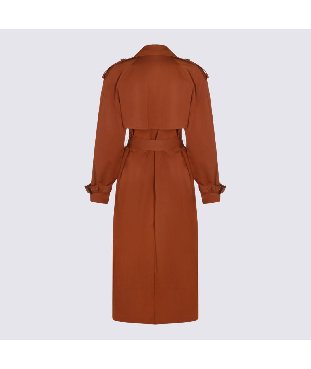 SAINT LAURENT Коричневый хлопковый тренч/плащ, фото 2