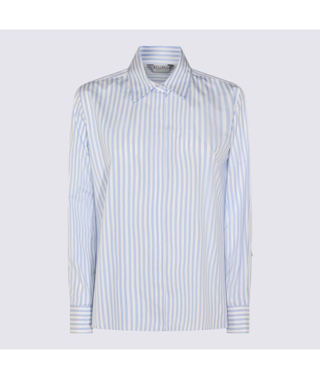 MAX MARA Голубая хлопковая рубашка, фото 5