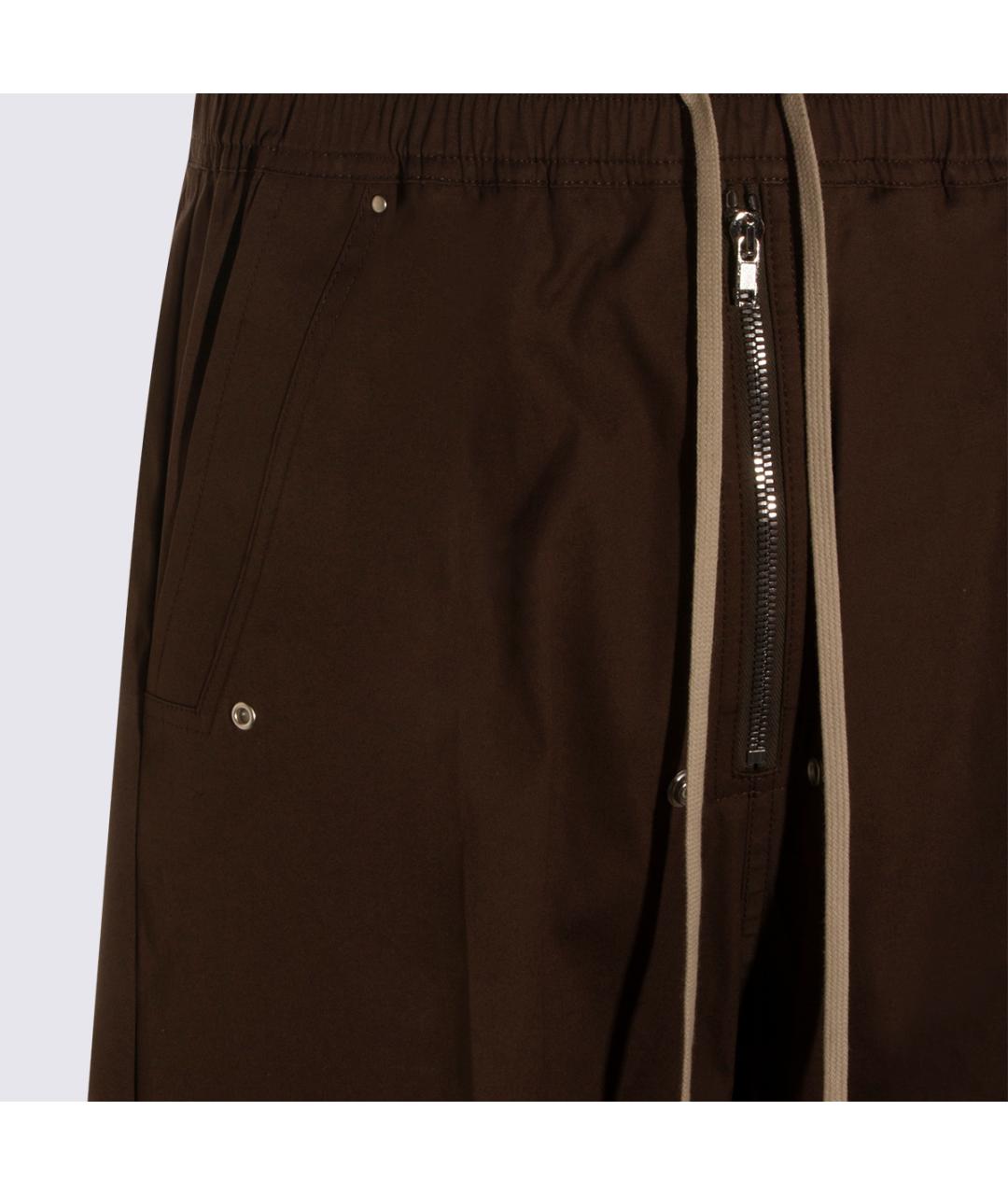 RICK OWENS Коричневые хлопковые повседневные брюки, фото 3