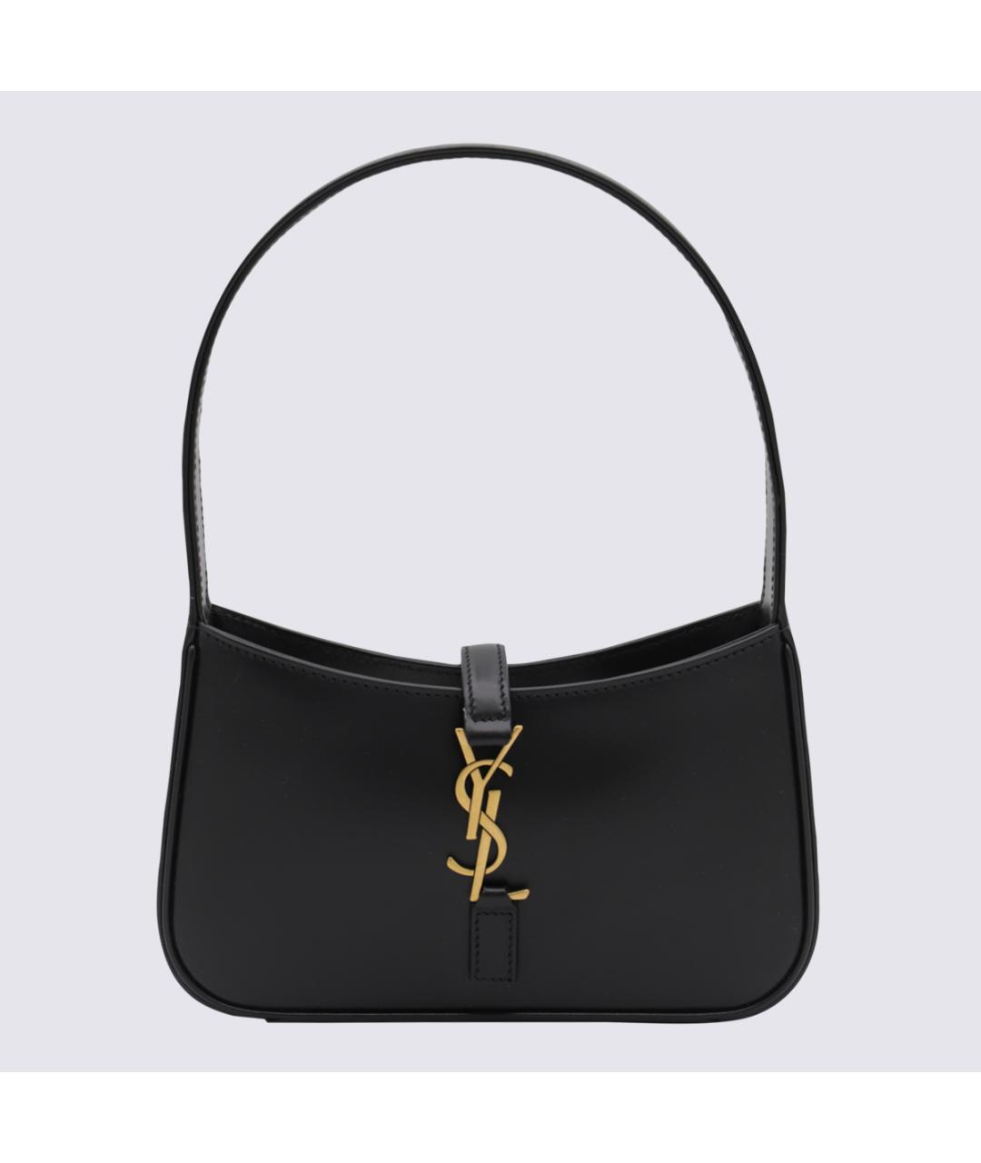 SAINT LAURENT Черная кожаная сумка через плечо, фото 3