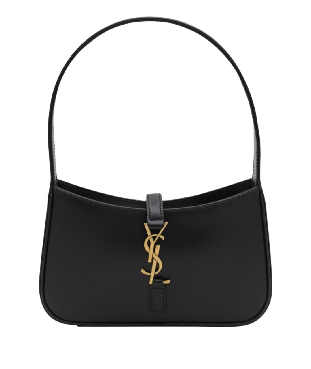 SAINT LAURENT Черная кожаная сумка через плечо, фото 1