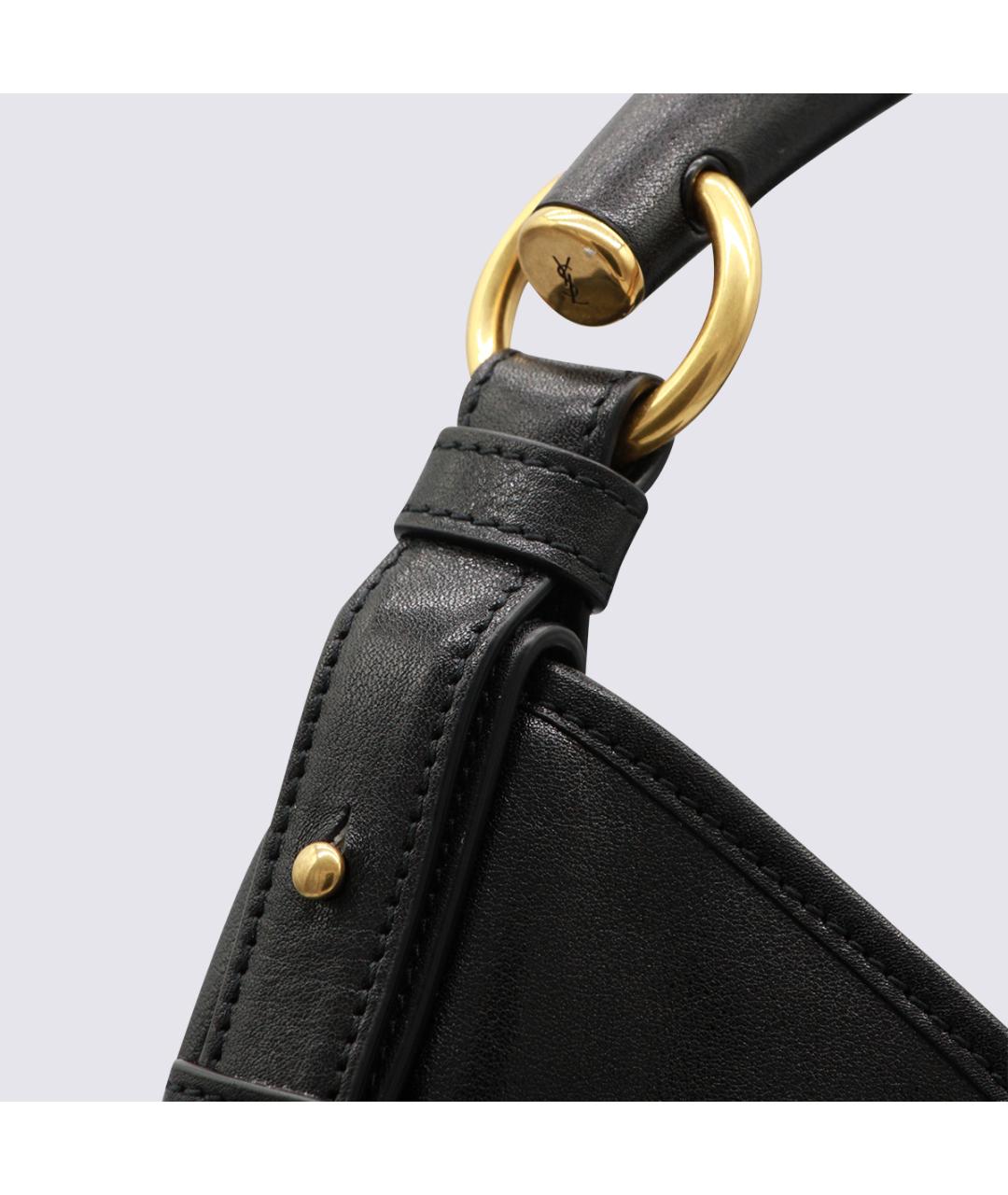 SAINT LAURENT Черная кожаная сумка через плечо, фото 4