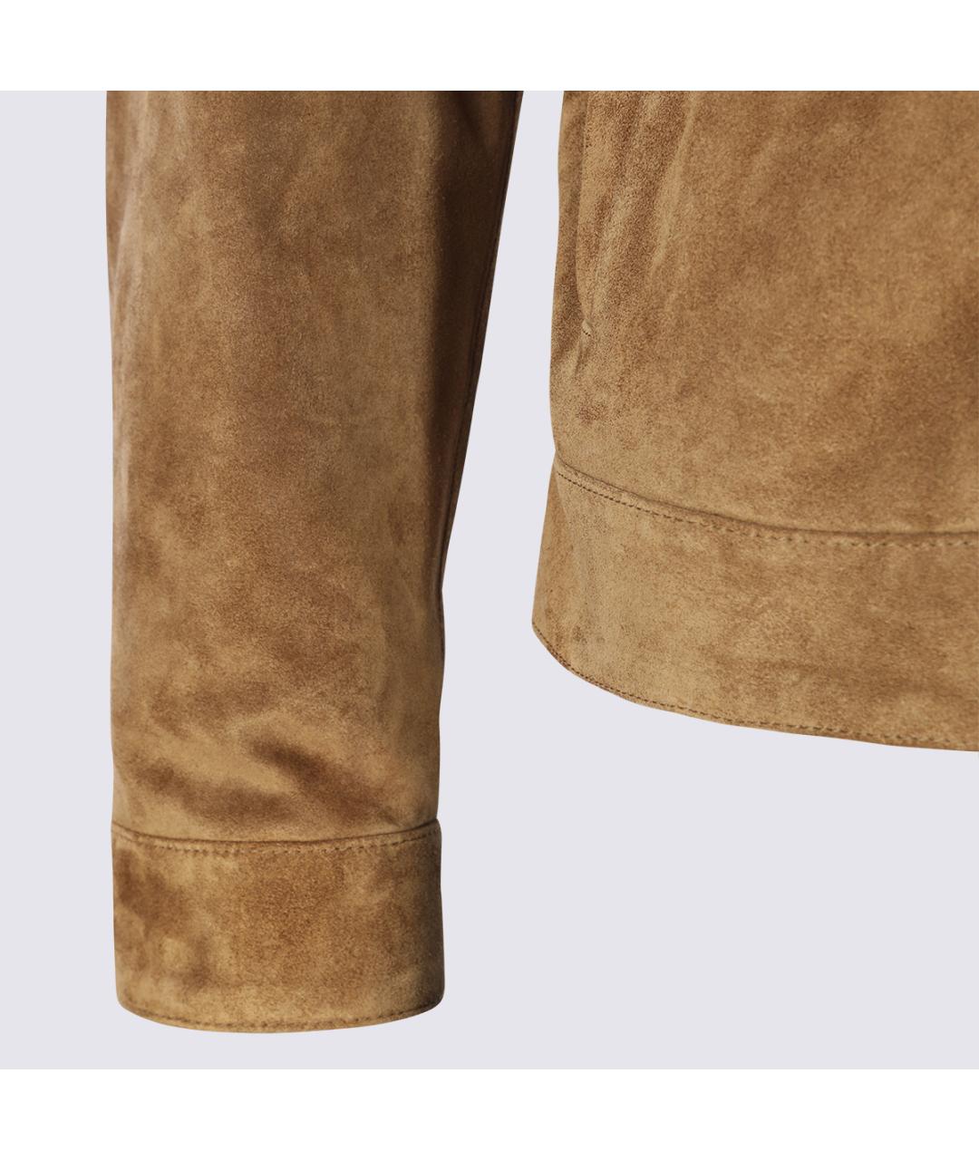 SAINT LAURENT Бежевая замшевая куртка, фото 3