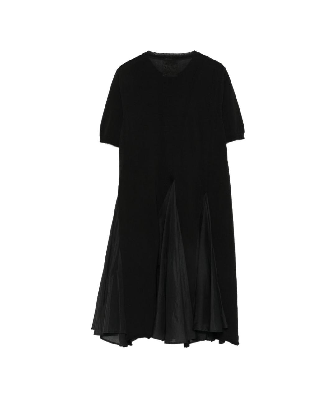 SEMICOUTURE Черное хлопковое повседневное платье, фото 3