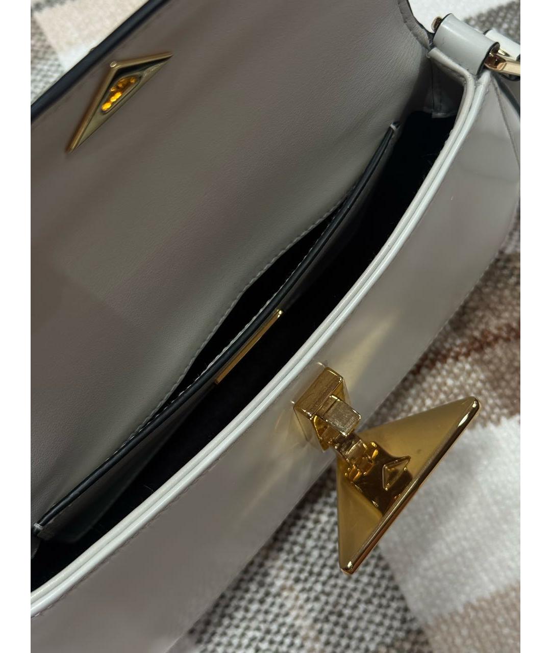 PRADA Белая кожаная сумка с короткими ручками, фото 4