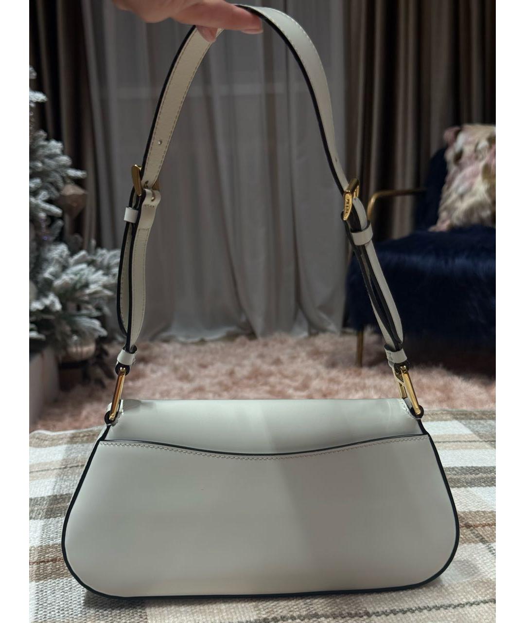 PRADA Белая кожаная сумка с короткими ручками, фото 3
