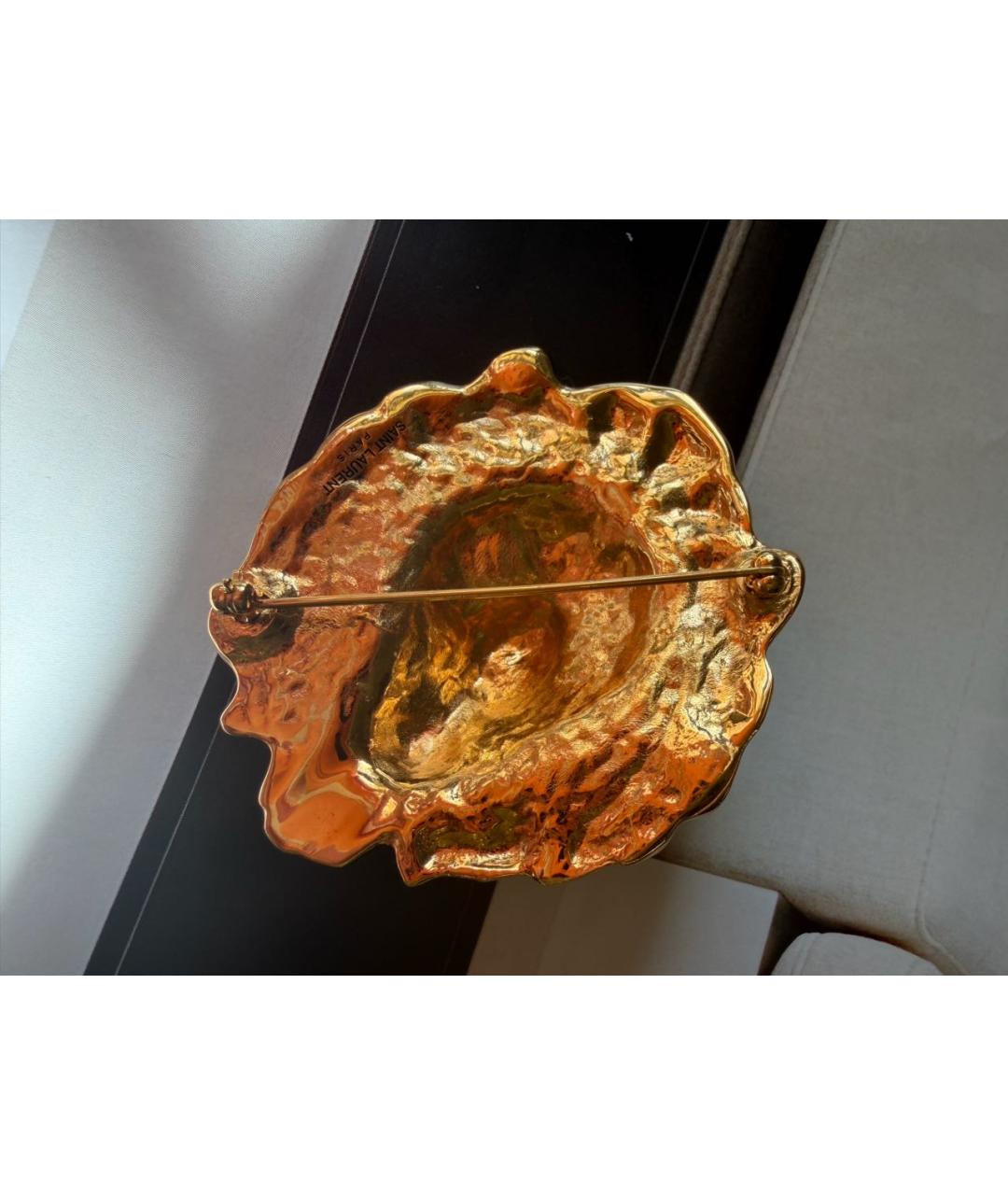 SAINT LAURENT Золотая металлическая булавка / брошь, фото 5