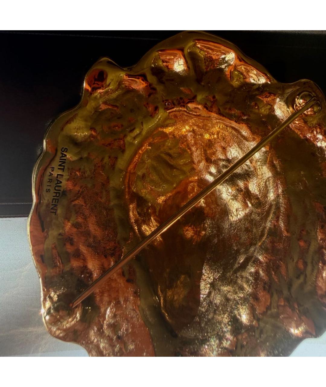 SAINT LAURENT Золотая металлическая булавка / брошь, фото 6