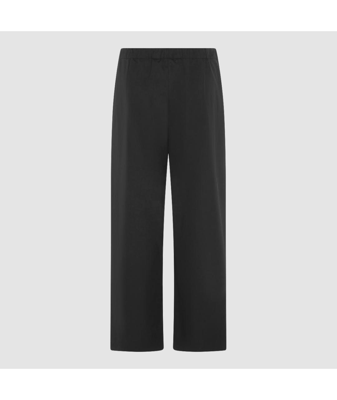 'S MAX MARA Черные хлопковые прямые брюки, фото 2