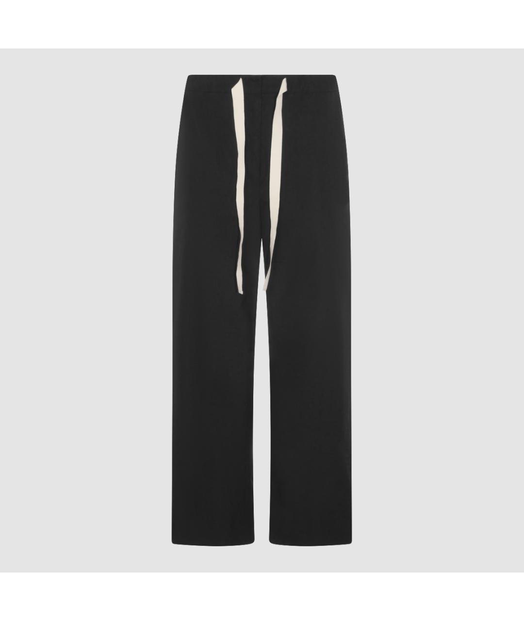 'S MAX MARA Черные хлопковые прямые брюки, фото 4