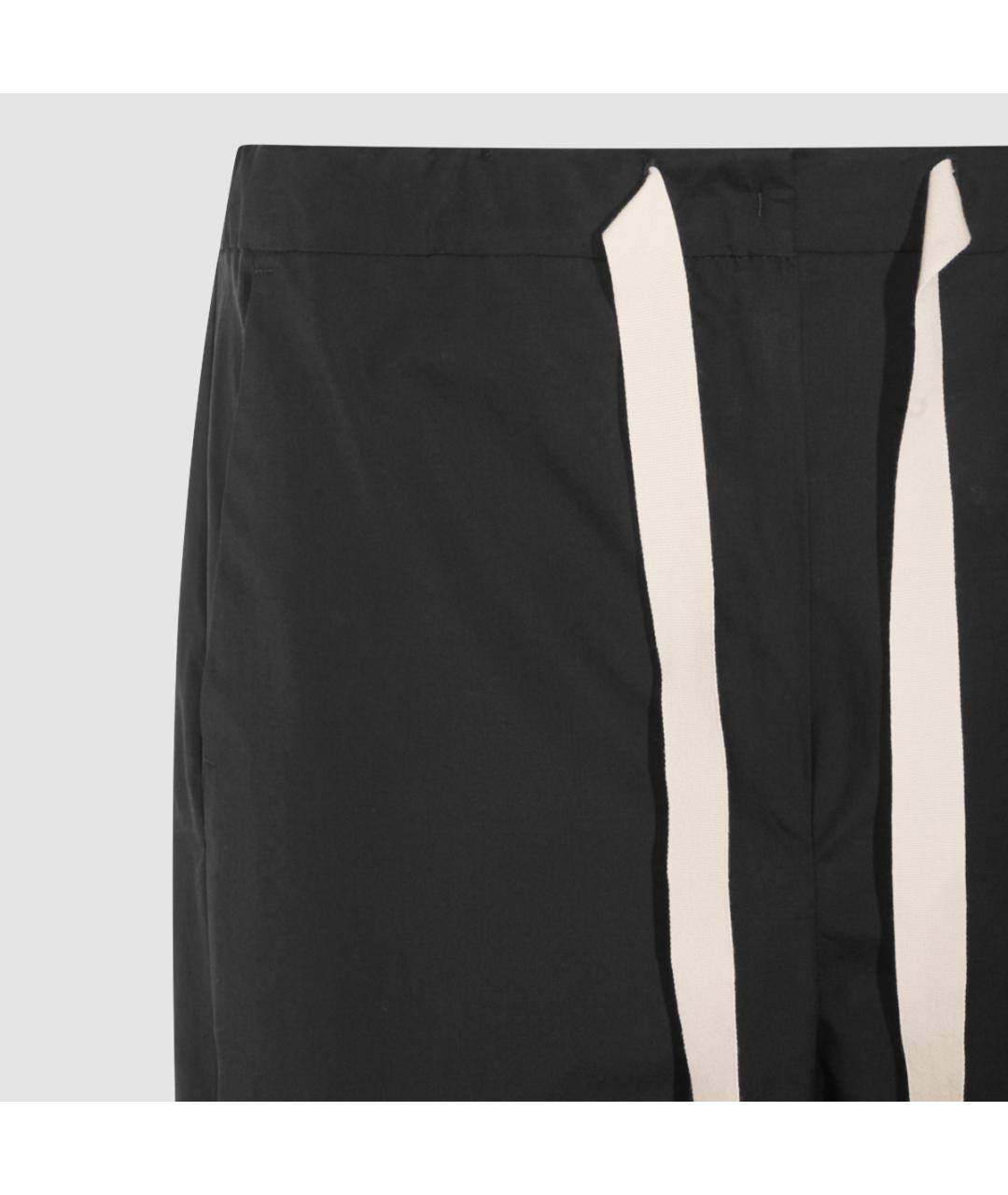 'S MAX MARA Черные хлопковые прямые брюки, фото 3