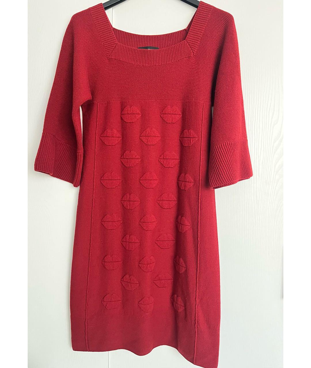 SONIA RYKIEL Бордовое шерстяное повседневное платье, фото 4